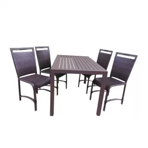 Conjunto mesa ripada c/4 cadeiras Saint Phelipe - 1.30X0.80cm