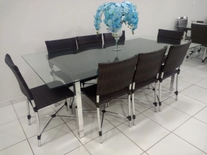 Conjunto Alpinea - mesa c/ 8 cadeiras